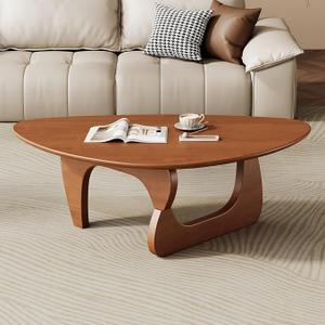 Mid Century Modern Coffee Table - Walnut Wooden Coffee Table for Living Room,Center Table Suitable for Bedroom Living Room Reception Office Tables (Walnut, Medium 39.5 x 27 x 16in)
