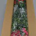 10 Bundles Artificial Flowers Outdoor UV Resistant Fake Flowers No Fade Faux Plants Garden Porch Window Box Decorating (Rose Red)