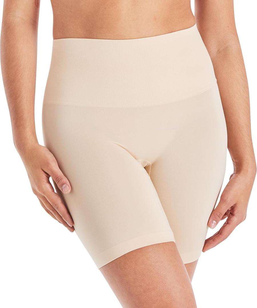 Maidenform Women's Shapewear, Tummy Control Thigh Slimmer Seamless Short, Best Shaping Mid-Thigh Shorts Shapewear for Women (XX-Large, Latte Lift)