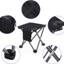 Roptat Camping Stool,Portable Folding Compact Lightweight Stool Seat for Camping Fishing Hiking Gardening Outdoor Walking Backpacking Travelling and Beach with Carry Bag (Black)