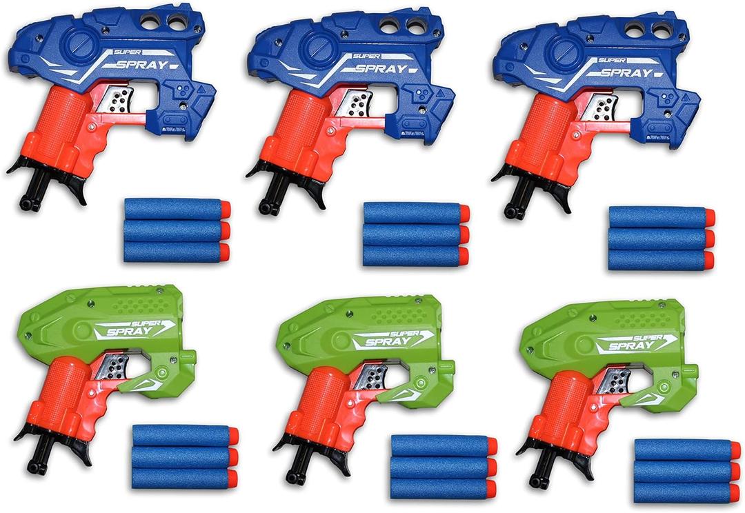 Big Bag of Dart Guns! Mini Foam Dart Blasters Birthday Party Favors (6 Pack)