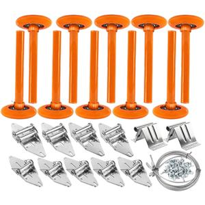 Garage Door Hardware Kit, Roller/Hinge/Top Bracket/Wire Rope, 2" Garage Door Roller Nylon Layer Stem for 7' Height Garage Doors