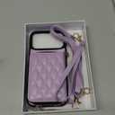 Keallce Case for iPhone 17 Pro Max 6.9'' Wallet Case, Crossbody Zipper Purse with Wrist Strap Lanyard Handbag, RFID Blocking Card Holders, Kickstand Flip Leather Cover for iPhone 17 Pro Max, Purple