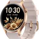 aeac Smart Watch for Women, AMOLED Ultra-Clear Screen Activity Trackers with Heart Rate/Sleep/SpO2 Monitor, Smartwatch for iPhone/Samsung/Android, 110+ Sport Modes Waterproof Fitness Reloj Inteligente (Rose Gold)