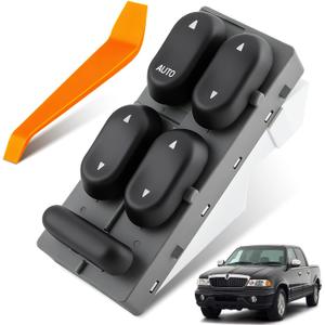Power Window Switch Fit for Ford F250/F350 Super Duty, Excursion, Expedition (1999-2001), Lincoln Navigator (1999-2002), Lincoln Blackwood 2002 Front Left Driver Side, Replaces XL1Z14529BA