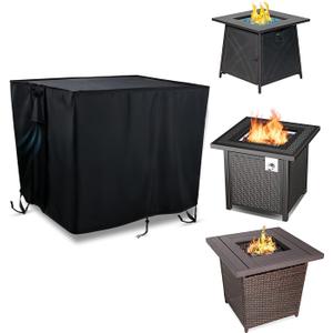 TheElves Fire Pit Cover, 30 Inch Patio Fire Pit Covers Square Gas Firepit Table Cover for Outdoor Propane Fire Pit - 28''L x 28''W x 25''H