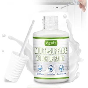 White Touch Up Paint Pen, White Paint for Wall, Door, Cabinets, Furniture, Enamel (Semi-Gloss, 30ML)