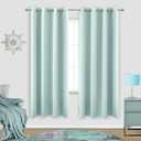 KOUFALL Nursery Curtains Boy Blackout, Thermal Insulated Curtains for Baby Room, Wide 52 x 63 Inch Length, Egg Blue Aqua Pool Green