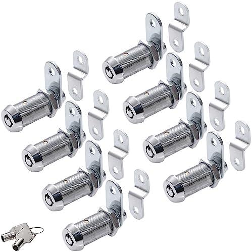 Tubular Cam Lock, Keyed Alike Removable Key RV Compartment Storage Lock Cabinet Locks (5/8 Inch 90, Chrome , 8 Pack)