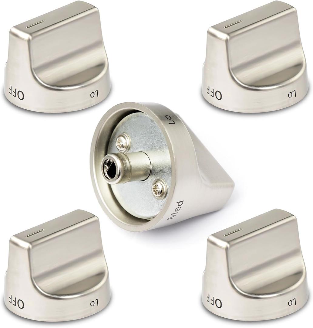 5 Pcs W11239985 W10850015 Stove Control Knob Compatible with Whirlpool WFG550S0HZ0, WFG550S0LV1, WFG525S0HV1, WFG535S0JV0, WFG550S0HV0, WFG525S0JZ0, Gas Range knobs Replace W11032553 Control Knob