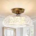 11 inch Semi Flush Mount Ceiling Light Fixture, Upgraded Larger Hallway Light Fixtures, Gold Light Fixture Indoor Hanging Light for Bedroom Bathroom Kitchen Porch, Bulbs Not Included