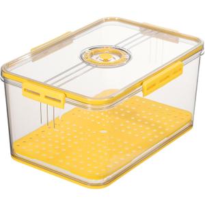 Bread Box for Homemade Bread, Bread Boxes for Kitchen Counter with Lid, Time Recording Bread Storage Container, Bread Containers Storage Airtight Loaf Bread Keeper, Yellow