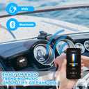 Velex Marine Stereo Speaker Package Bluetooth, MP3 USB AM FM Marine Stereo - 2 x 6.5 Inch Black Speakers, Antenna