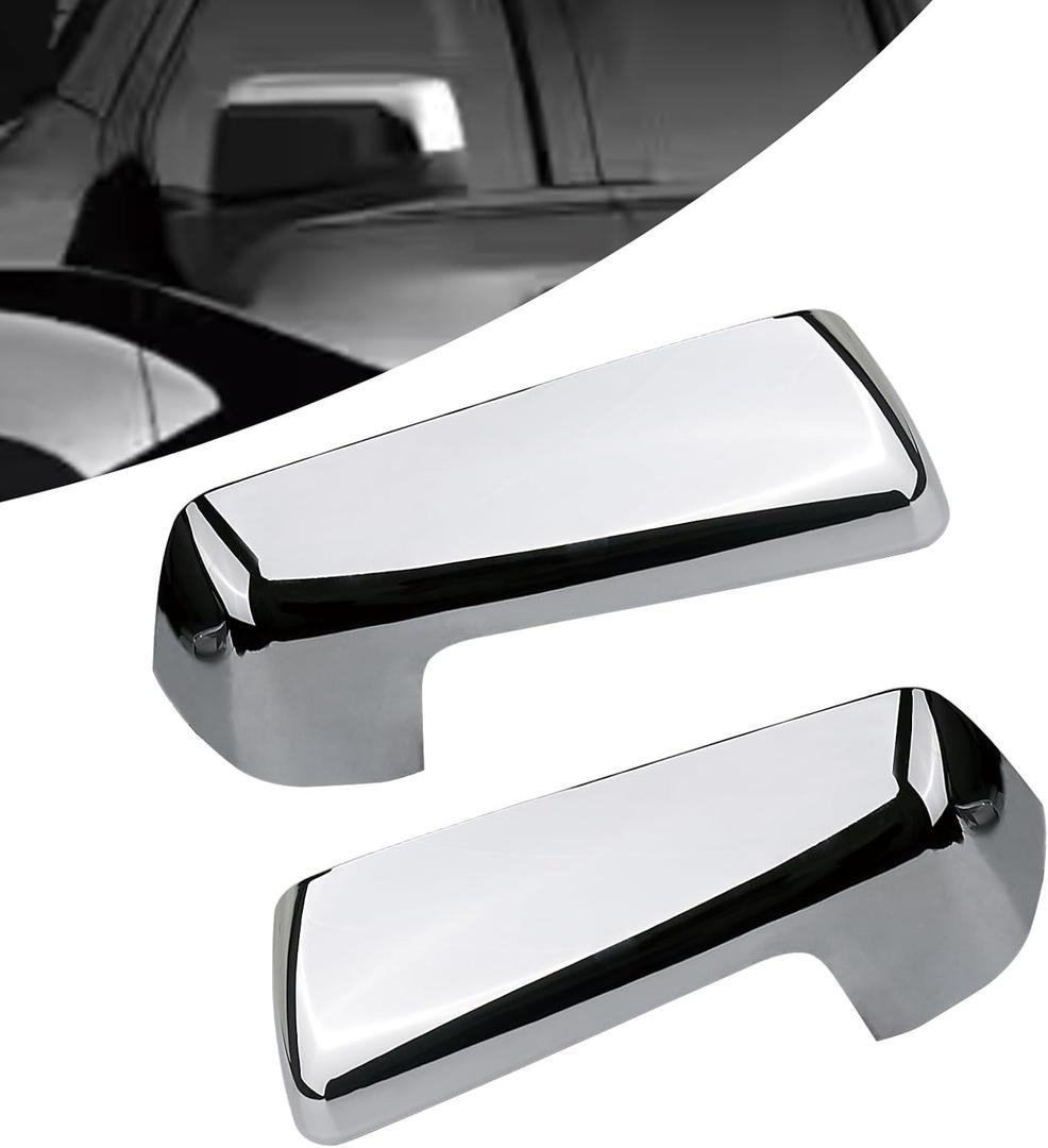 Outside Mirror Covers Compatible with Chevy Silverado 1500 2500 3500 2019-2024/ GMC Sierra 1500 2500 3500 2019-2024 Accessories Parts Replaces 84732161 84732162 Left Right Chrome 1 Pair