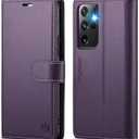 FLIPALM Wallet Case for Samsung Galaxy S21 Ultra, RFID Blocking Credit Card Holder, PU Leather Folio Flip Kickstand Protective Shockproof Cover for Samsung S21 Ultra (Purple)