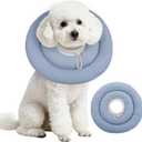 IDOMIK Dog Recovery Collar, Waterproof Soft Dog Cone After Surgery, Comfy Protective Elizabethan Collar Alternative for Dogs Cats, Adjustable Pet Neck Donut Cone Anti-Licking Biting Wounds,Blue,M
