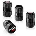 Tire Valve Stem Cap Cover for A1 A3 RS3 A4 A5 A6 A7 RS7 A8 Q3 Q5 Q7 R8 Belt O-Ring Seal Corrosion Resistant,Tire Valve Stem Air Cap 4 Pack Black