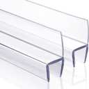Shower Door Seal Strip, 2 PCS 3/8" X 77" Frameless Glass Door Side Seal for 3/8 Inch Glass, Clear Door Sweep to Stop Leaks and Create Water Barrier