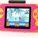 16 Bit Handheld Game for Kids, Video Game Player with Built in 230 HD Games, 3.0'' Screen Retro Electronic Machine with 3 Cartridges, Portable Rechargeable Games for Ages 3-12 (Rose Red)