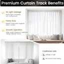 Aluminum 12 ft15 ft Ceiling Curtain Track Set with 3 Types of Hooks, Adjustable Ceiling/Wall Mount Room Divider Curtain Rail System for Living Room, Bedroom, White