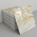 ,10pcs Marble Peel and Stick Backsplash Waterproof Washroom Wall Panels, Peel and Stick Tile, PVC Wall Panels for Kitchen,Bathroom,Living Room,Black(Not Real Tile,11.8" x 11.8",9.7 Sq.Ft)