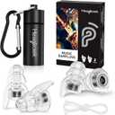 Hearprotek Concert Ear Plugs, 2Pairs Reusable high Fidelity Musician Ear Plugs for Concerts Loud Music-Noise Reduction Ear Protection earplugs for Rave,Festival,Music,Tinnitus Relief (Black)