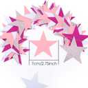 9 x Patelai Glitter Star Garland Banner 2026 Graduation Decor 130 Feet Star Hanging Banner Twinkle Backdrop for Party Birthday Classroom Wedding Supplies(Pink, Rose Red, White)