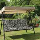 Outdoor High Back Patio Chair Cushions, Fade Resistant & Waterproof Tufted Seat and Back Cushions for Patio Furniture, Patio Chair Cushions 44x22 Inch, Set of 2, Tropical Leaf Black, 44"x22"x4"