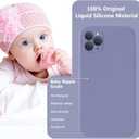 Vooii Compatible with iPhone 11 Pro Case, Upgraded Liquid Silicone with [Flat Edges] [Camera Protection] [Soft Anti-Scratch Microfiber Lining] Phone Case for iPhone 11 Pro 5.8 inch - Lavender Grey