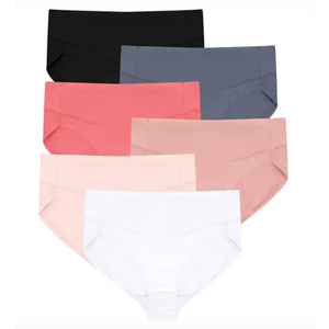 Hanes Women's Bikini Panties Pack, Soft Cotton Underwear, 6-Pack (Retired, Colors May Vary) Size 9
