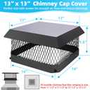 13" x 13" Chimney Caps Fireplace Chimney Cover for Outside Flue Tile Clay, Chimney Flue Cover Chimney Vent Cap with Screen Hood Plate,Galvanized Steel Chimney Rain Cap Roof Rain Guard Top Protector