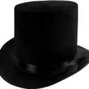 Funny Party Hats Black Top Hat - Victorian Hat for Men - Felt Tuxedo Costume Hat - Coachman Hat - Dress Up Hat (Black - 1 Pack)