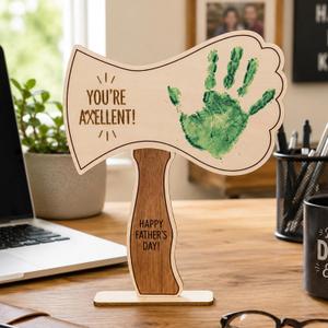 2 x Custom Fathers Day Crafts, Diy Handprint Craft, Personalized Best Dad Ever Handprint Craft Kit 2026, Family Handprint Keepsake Custom for First/New Dad Present from Kids Daughter Son