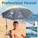 FUNDANGO Camping Chair Umbrella Adjustable with Clamp UPF 50+ (Grey)