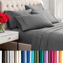 Bare Home Hotel Luxury Queen Sheet Set, Extra Soft - 6 Piece Set - Deep Pockets - Easy Fit - Cooling & Breathable - Wrinkle, Fade, Stain Resistant - Includes 4 Pillowcases (Queen, Grey)