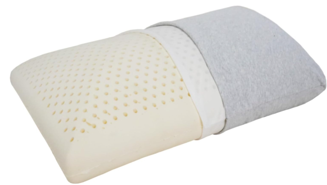Nature Latex Pillows Queen Size for Wide Shouldered People, Extra High Profile Rubber Pillow for Side Back Sleeper,Thick Pillows Standard Firm Support for Neck Shoulder Pain Relief  GREY, 69*44*18CM
