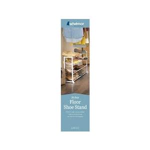 Whitmor 4-Tier 20 Pair Floor Shoe Rack - White - Resin