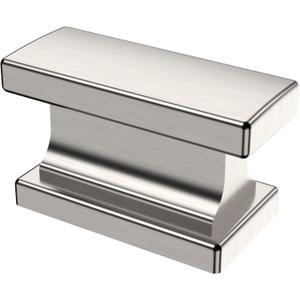 Alzassbg 15 Pack Brushed Satin Nickel Cabinet Knobs, 1.46 Inch(37mm) Rectangle Kitchen Hardware Knobs for Cabinets and Drawers AL6061SN (Single Hole Knob)