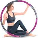 FEECCO Weighted Fitness Hoop, 8 Detachable Sections for Weight Loss, Purple 5LB