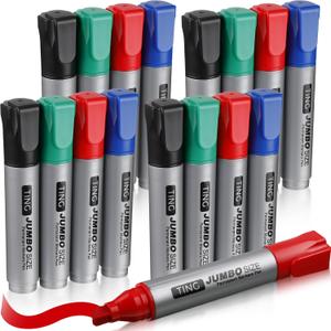 Fuutreo 16 Pcs Jumbo Size Permanent Markers Bulk Large Chisel Tip Permanent Markers Thick Waterproof Jumbo Pens Set Huge Poster Supplies(Multicolor)