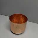 MyGift 6 Inch Copper Tone Metal Plant Pot with Hammered Design, Decorative Small Succulent Planter - Handcrafted in India