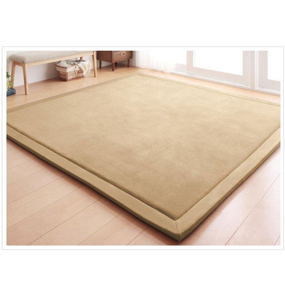 Loartee Nursery Rug Coral Velvet Crawling Rugs Mat Area Rugs Play Crawling Mat(4'11"x6'7", Brown) for Toddler Children Play Mat Yoga Mat Exercise Pads Carpet (4'11"x6'7", Brown)