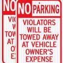 GicnKeuz Large No Parking Signs,18x12 Inches Violators Will Be Towed Away at Vehicle Owner's Expense Signs, Engineer Grade Reflective Aluminum, Fade Resistant,Indoor or Outdoor Use (2-Pack)