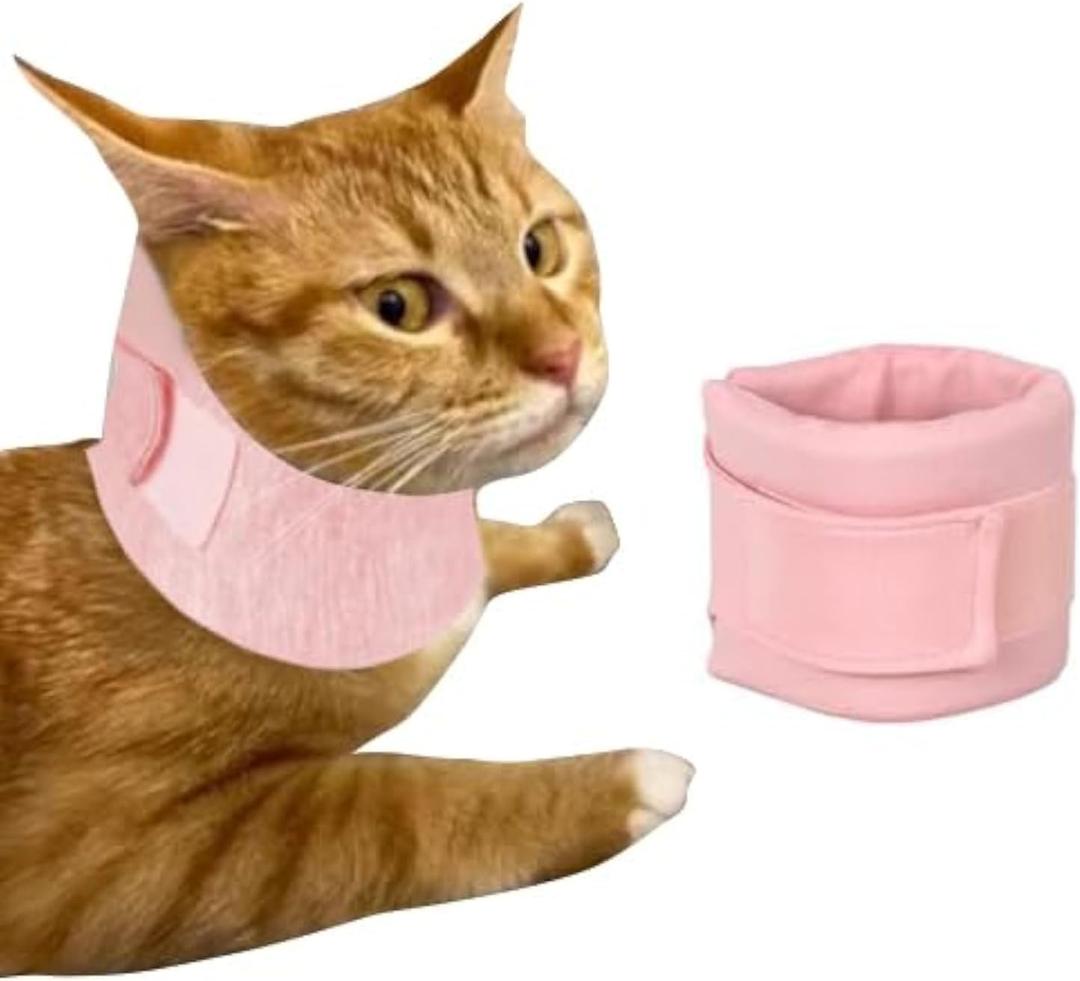 Cat Neck Brace Cover - Adjustable Elizabethan Collar for Post-Surgery Recovery Anti-Lick Wound Protective Cervical Cone for Small Medium Large Dogs Cats (Neck Girth 5.5-110" Depth3.1 (Pink)