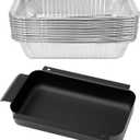 Grill Grease Catcher for Charbroil G416-0015-W1 G325-5703-W1 9328812P06 9328812P06, Grease Tray Replacement with 10-Pack Aluminum Disposable Oil Drip Pan for Charbroil 463259423 and More