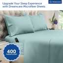 DREAMCARE Queen Size Sheets - Cooling Bed Sheets - 4pcs Set - up to 15" Deep Pocket Queen Sheet Set - Sheets Queen Size Bed - Soft & Long Lasting 100% Fine Microfiber with Side Pocket - Spa Blue