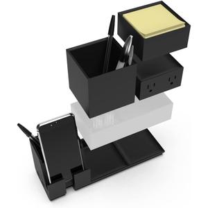 Bostitch Office Konnect Desk Organizer and Charging Station, 2 USB Ports & 2 Plugs, Charges Phones & Tablets, Pencil Cup, 4-Piece Design, Black Bostitch Office Konnect Desk Organizer and Charging Station, 2 USB Ports & 2 Plugs, Charges Phones & Tablets, Pencil Cup, 4-Piece Design, Black