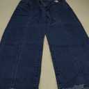 Sidefeel Women's Jeans High Waisted Wide Leg Loose Fit Straight Leg Zimbaplatinum Cropped Denim Pants Size 12
