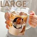 Personalized Extra Large Glass Drinking Cup With Lid Straw Valentine Gift Coffee Cup Regalos Para Mujer Teen Girl Gifts Trendy Stuff Iced Glass Tumbler Must Haves For Women Apartment Essentials
