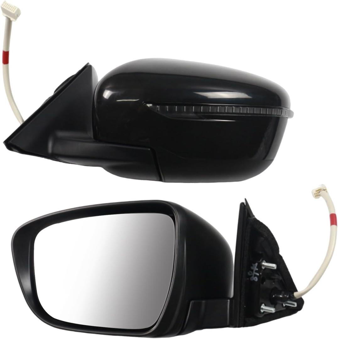 Left Driver Side Mirror fit for Nissan Rogue S, SL, SV, SV Hybrid 2017 2018 2019 Rear View Door Mirror Black 7 wires POWER|LAMP|HEAT(NOT FOR Sport)
